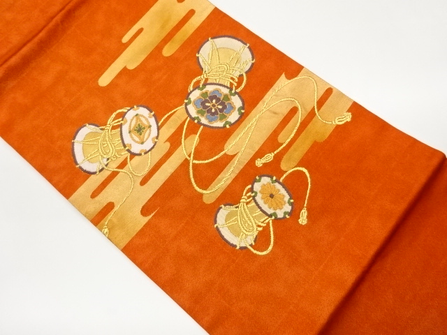 鼓に華文・ヱ霞模様織出し名古屋帯